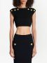 Balmain Top court en maille Gebreide crop top Green Black Dames - Thumbnail 2