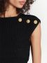 Balmain Top court en maille Gebreide crop top Green Black Dames - Thumbnail 4
