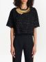 Balmain Embroidered tweed crop top Zwart Dames - Thumbnail 4