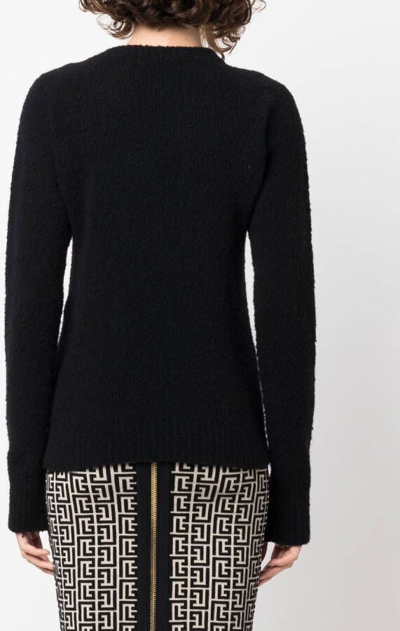 Balmain Trui met diagonale knopen Zwart