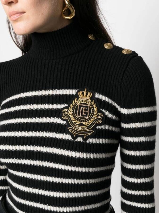 Balmain Trui met logopatch Wit