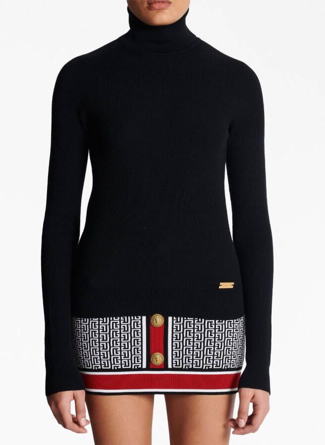 Balmain Trui met logoplakkaat Zwart