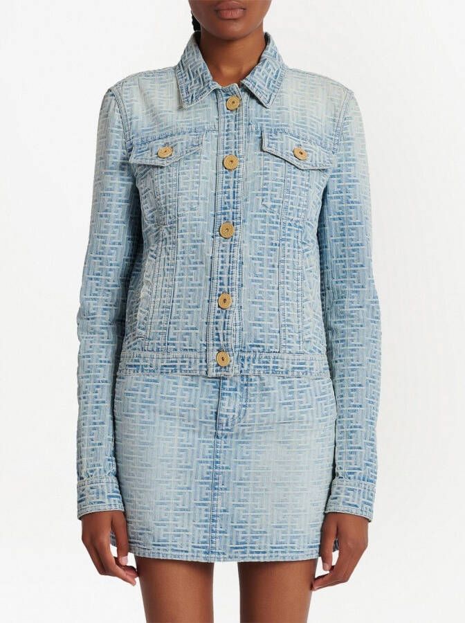 Balmain Tweed jack Blauw