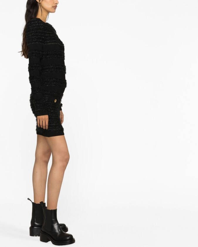 Balmain Tweed mini-jurk Zwart