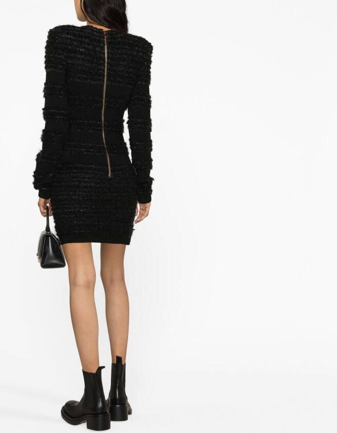 Balmain Tweed mini-jurk Zwart