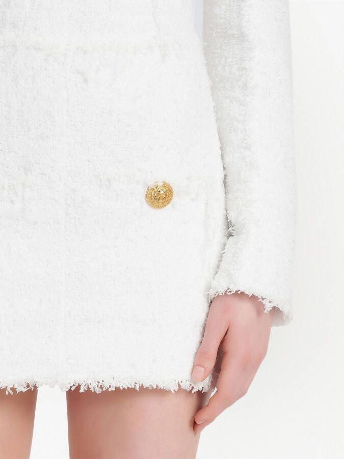 Balmain Tweed mini-jurk Wit
