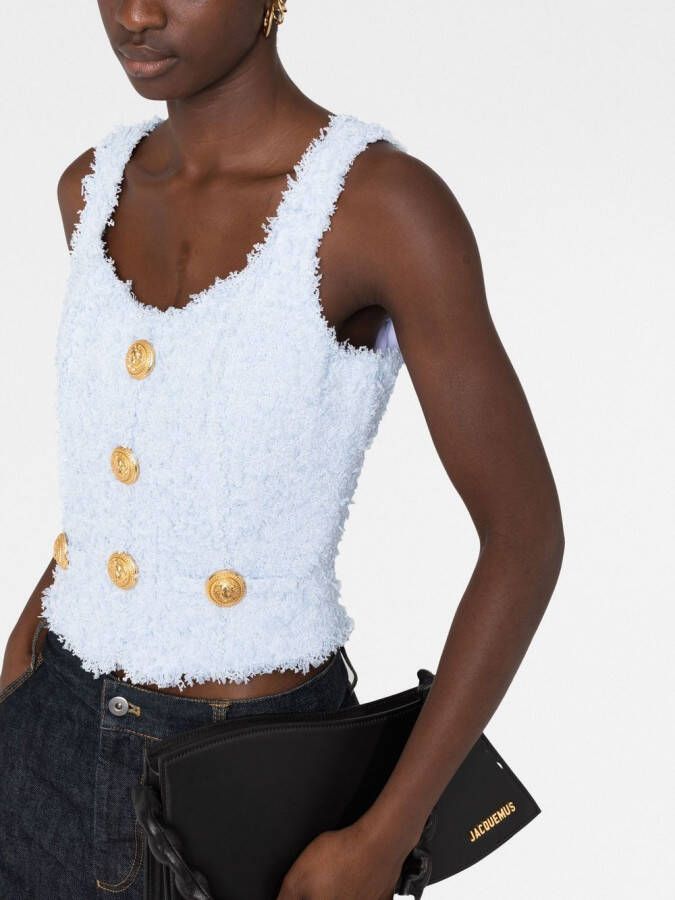 Balmain Tweed top Blauw