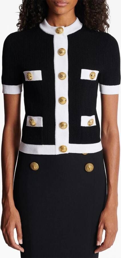 Balmain Vest met korte mouwen Zwart
