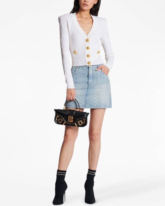 Balmain Gebreid vest met V-hals Wit
