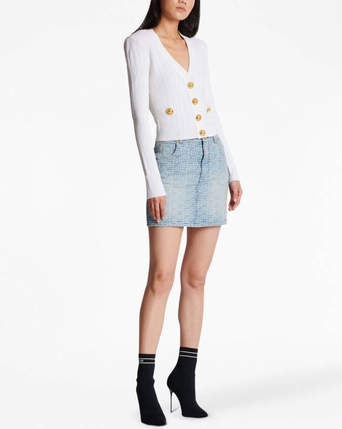 Balmain Gebreid vest met V-hals Wit