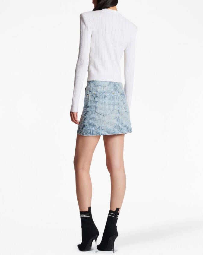 Balmain Gebreid vest met V-hals Wit