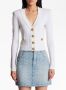Balmain Gebreid vest met V-hals Wit - Thumbnail 5