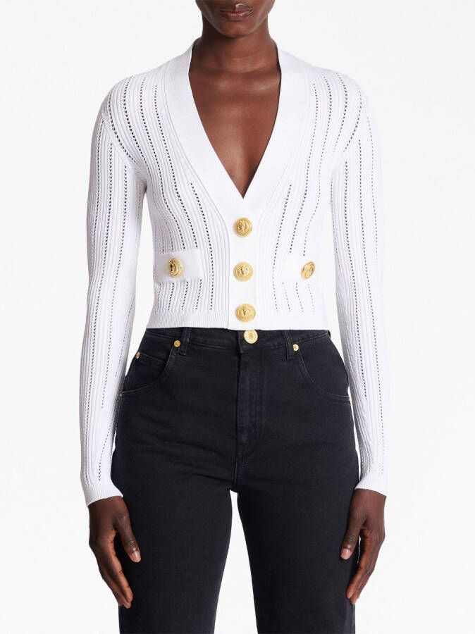 Balmain Vest met V-hals Wit