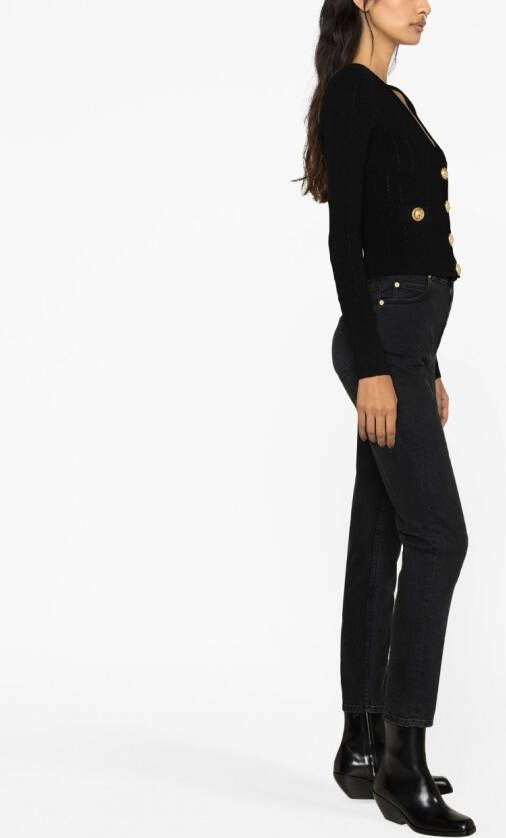 Balmain Gebreid vest met V-hals Zwart