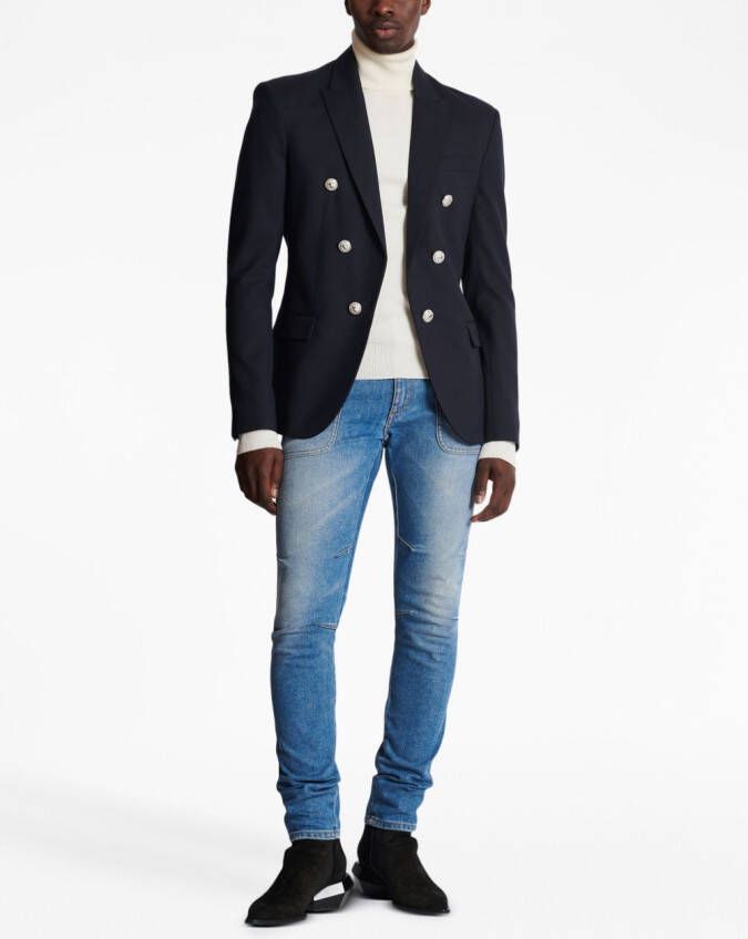 Balmain Wollen blazer Blauw