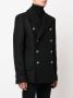 Balmain Wool pea coat with double-breasted silver-tone buttoned fastening Zwart Heren - Thumbnail 3