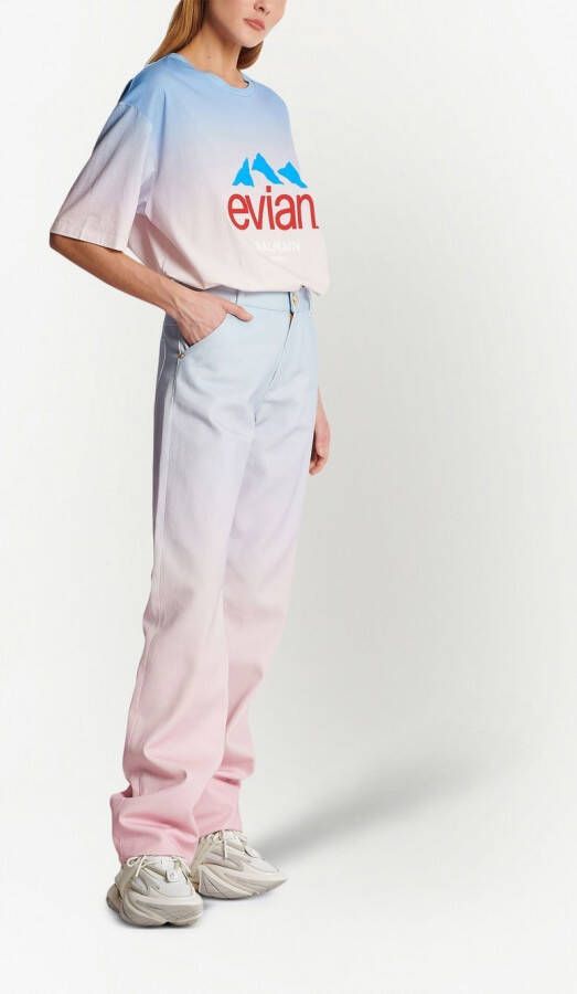 Balmain x Evian denim jeans Roze