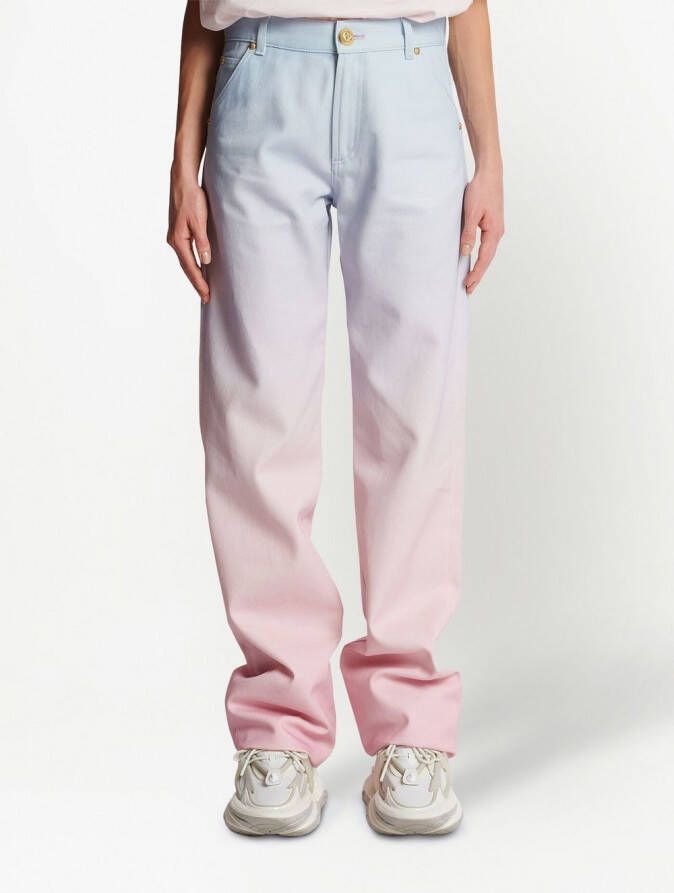 Balmain x Evian denim jeans Roze