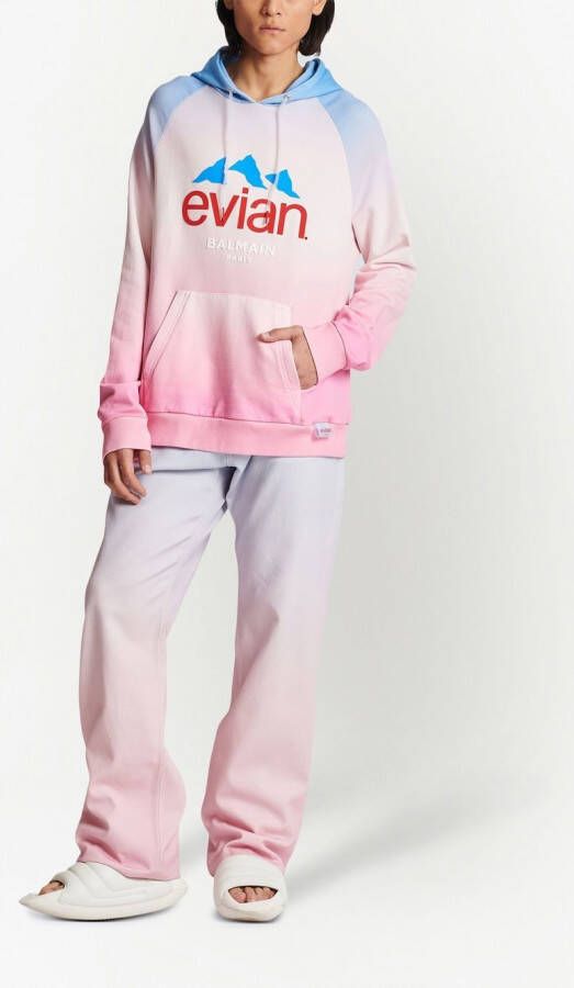 Balmain x Evian hoodie met kleurverloop Roze