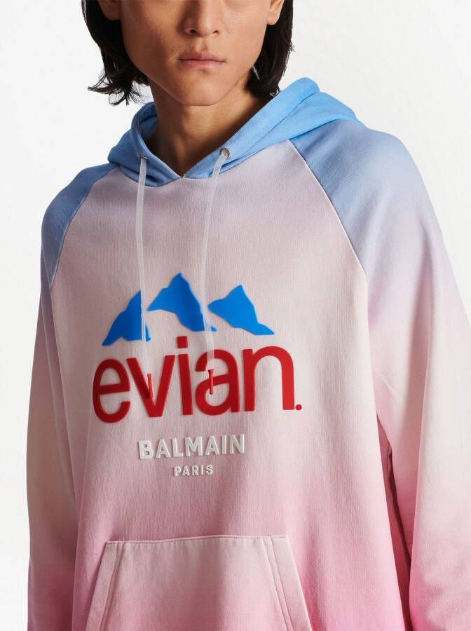 Balmain x Evian hoodie met kleurverloop Roze