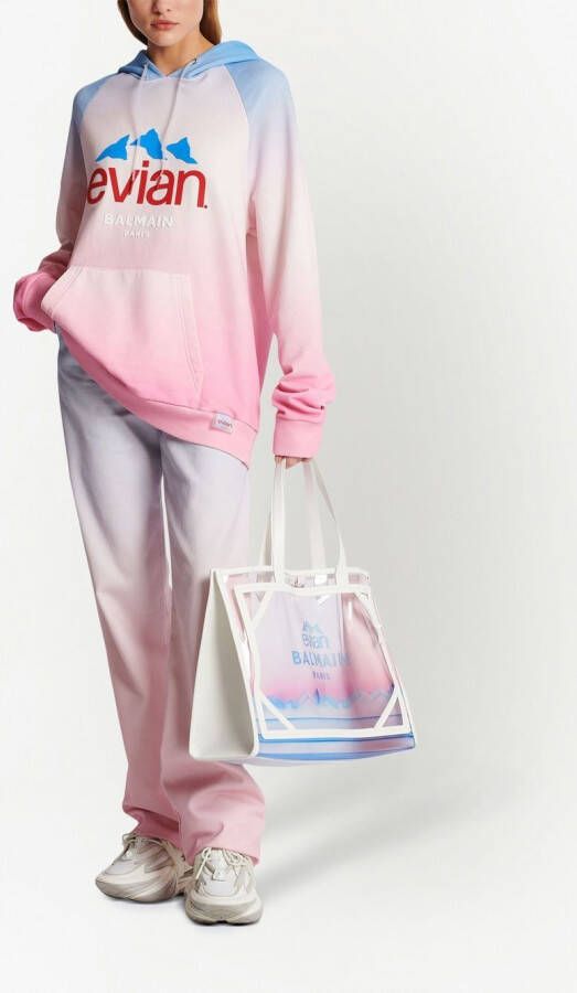 Balmain x Evian hoodie met kleurverloop Roze