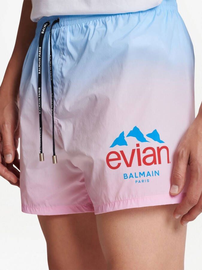 Balmain x Evian zwembroek met kleurverloop Blauw
