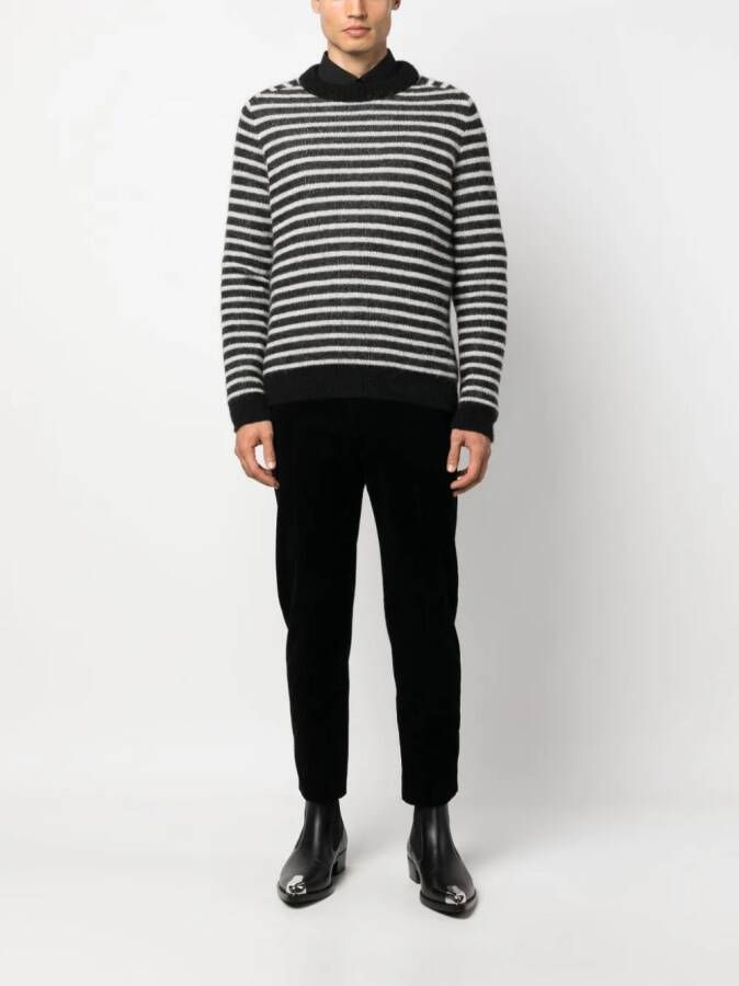 Balmain Suède cropped broek met toelopende pijpen Zwart