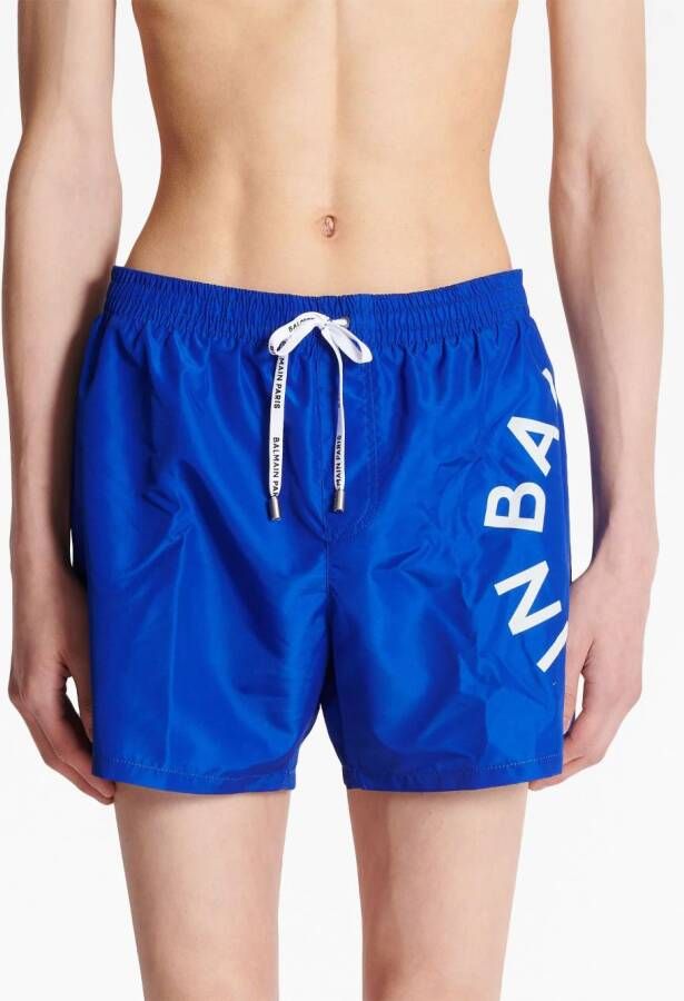 Balmain Zwembroek met logoprint Blauw