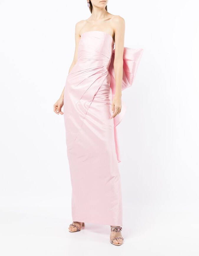 Bambah Avondjurk met strikdetail Roze