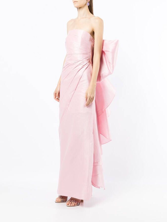 Bambah Avondjurk met strikdetail Roze