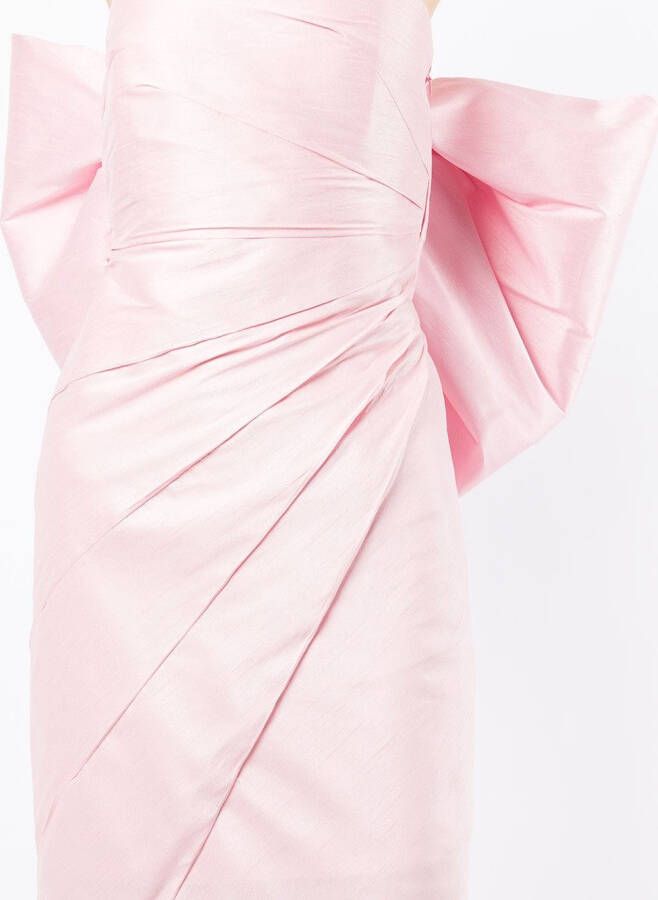 Bambah Avondjurk met strikdetail Roze