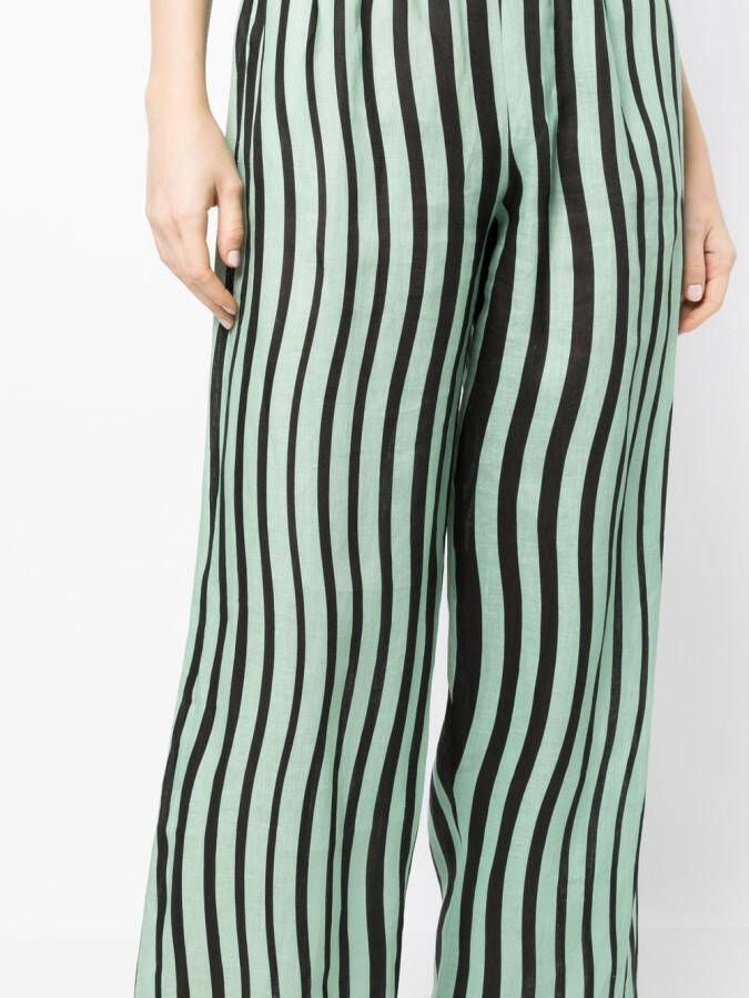 Bambah Gestreepte broek Groen