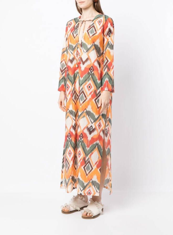 Bambah Maxi-jurk met geometrische print Oranje