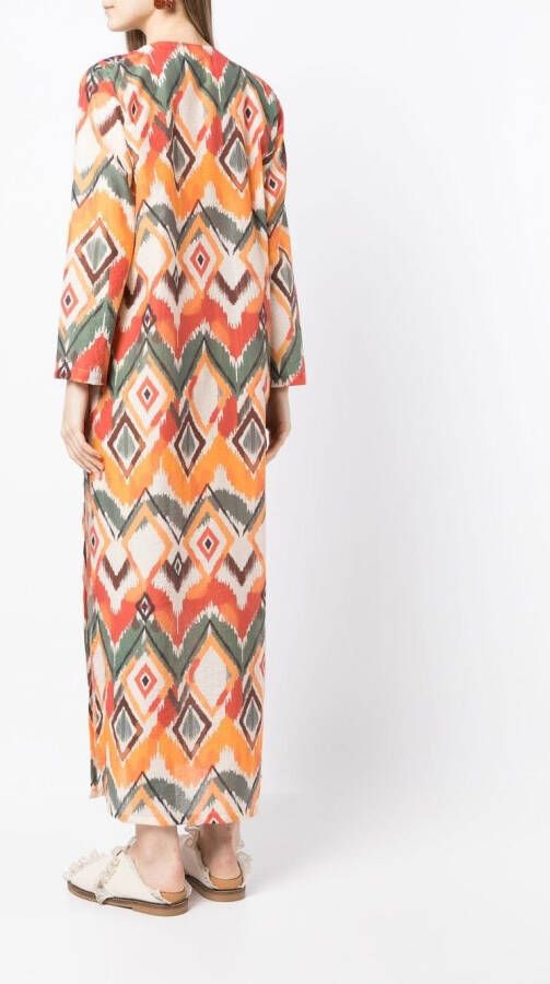 Bambah Maxi-jurk met geometrische print Oranje