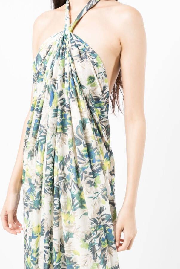 Bambah Maxi-jurk met tropische print Groen