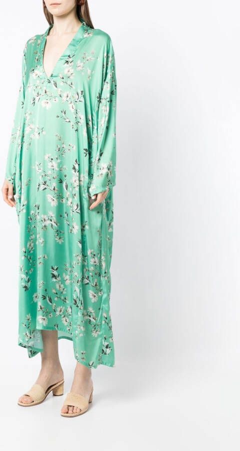 Bambah Midi-jurk met bloemenprint Groen