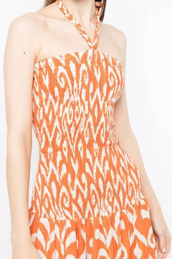 Bambah Midi-jurk met halternek Oranje