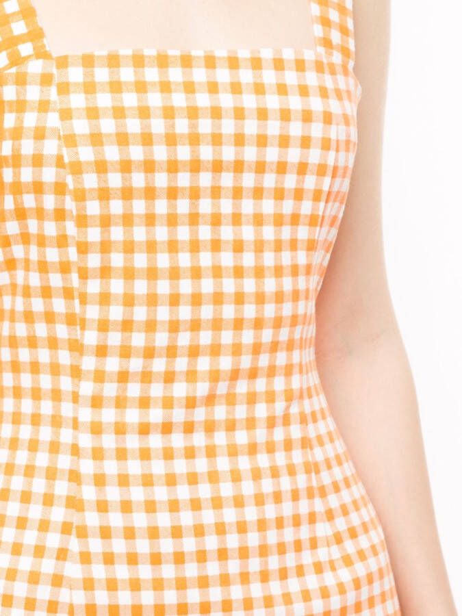 Bambah Mini-jurk met gingham ruit Oranje