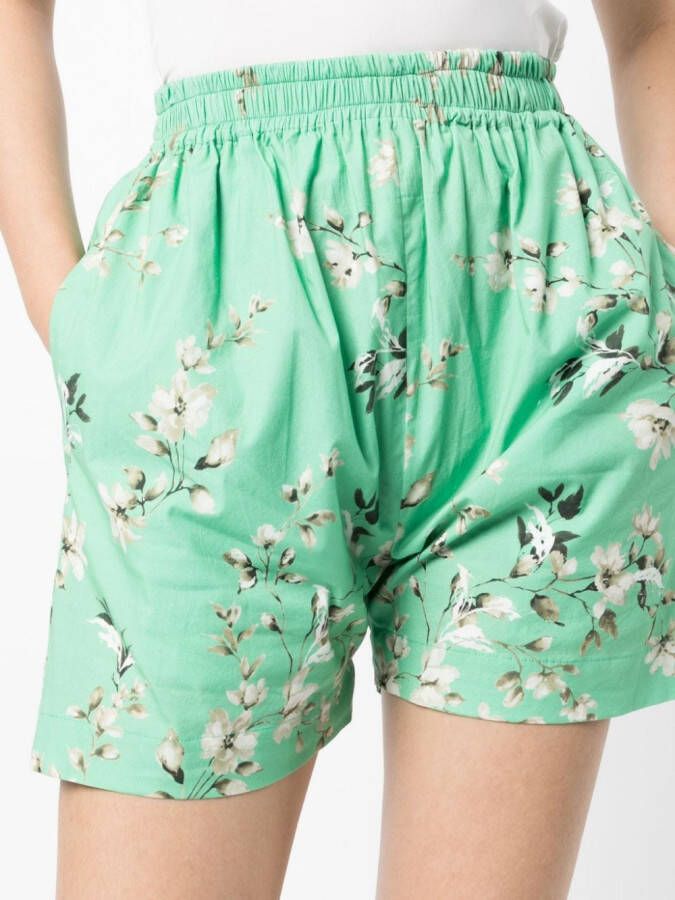 Bambah Shorts met bloemenprint Groen