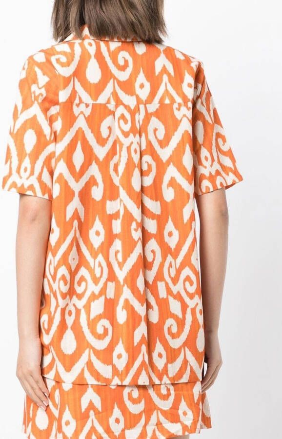 Bambah Zijden blouse Oranje