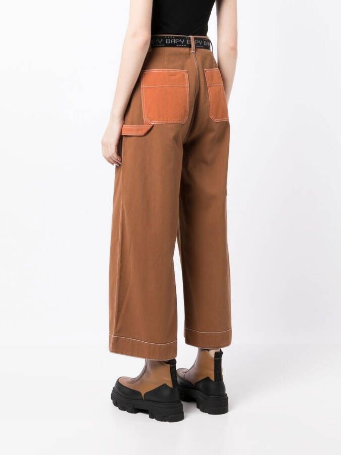 BAPY BY *A BATHING APE Broek met wijde pijpen Bruin