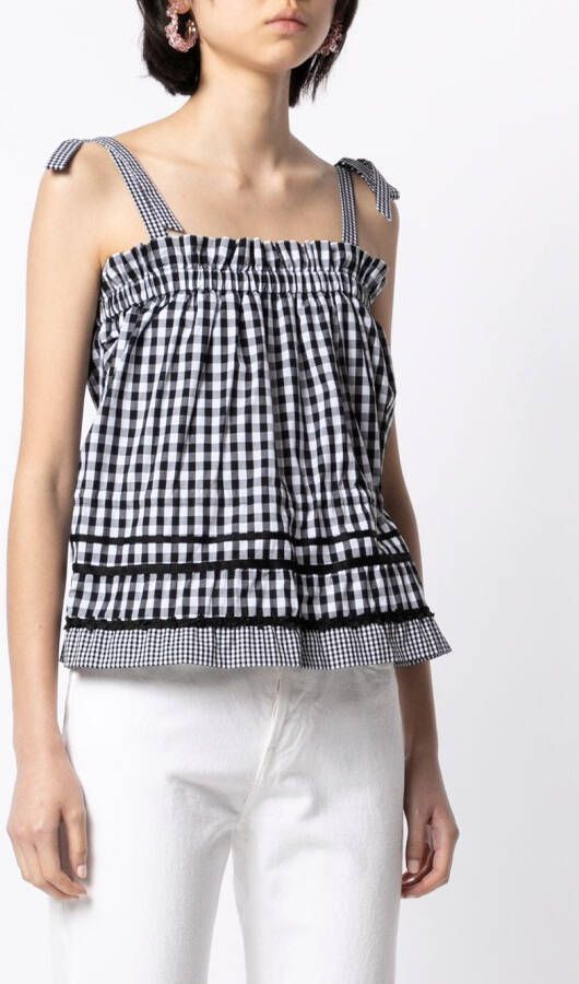 BAPY BY *A BATHING APE Top met gingham ruit Zwart