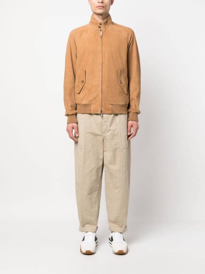 Baracuta Leren jack Beige