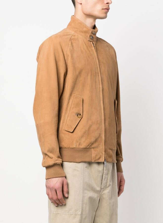 Baracuta Leren jack Beige