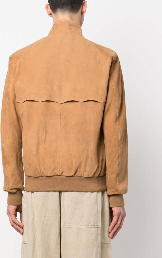 Baracuta Leren jack Beige