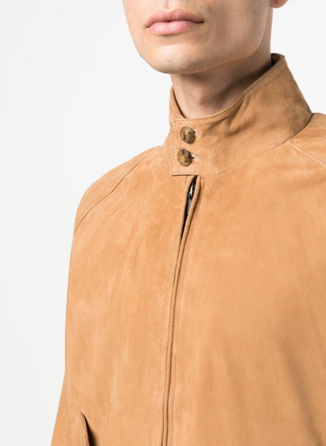 Baracuta Leren jack Beige