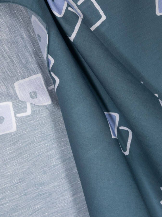 Barba Sjaal met grafische print Blauw
