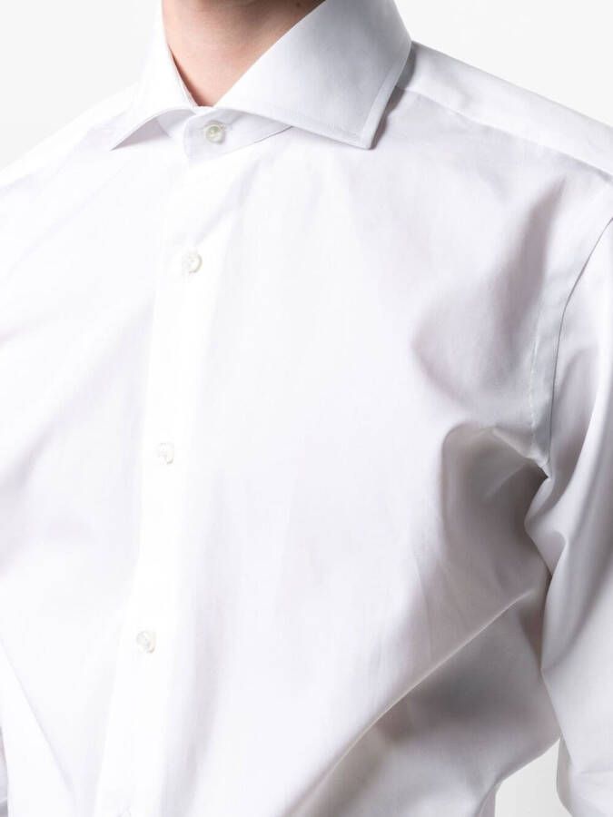Barba Overhemd met gespreide kraag Wit