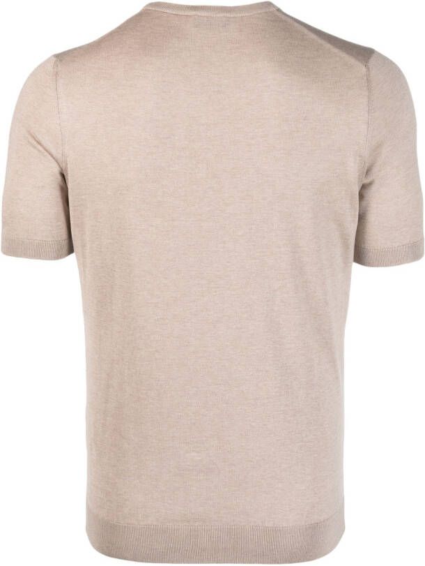 Barba Fijngebreid T-shirt Beige