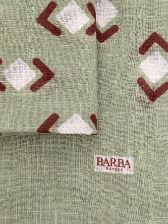 Barba Sjaal met print Groen